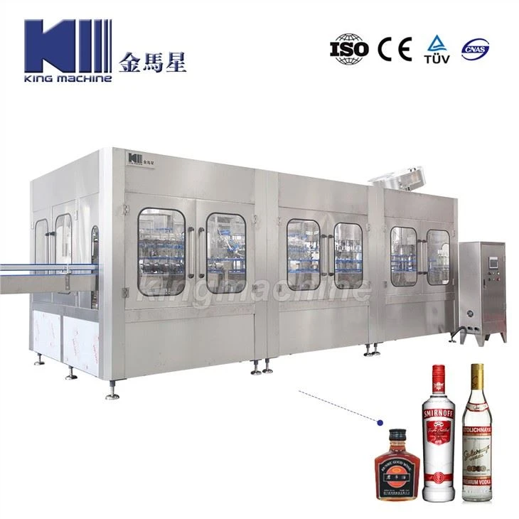 Zhangjiagang Plne automatická sklenená fľaša Alkoholový nápoj plniace plnka plniace fľaškovací stroj